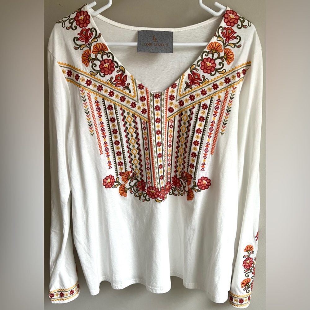 Artisan Embroidered Long Sleeve Top NEW
